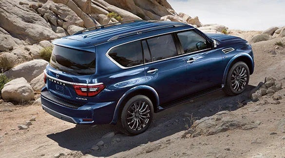 2023 Nissan Armada ascending off road hill illustrating body-on-frame construction. | Romeo Nissan in Kingston NY