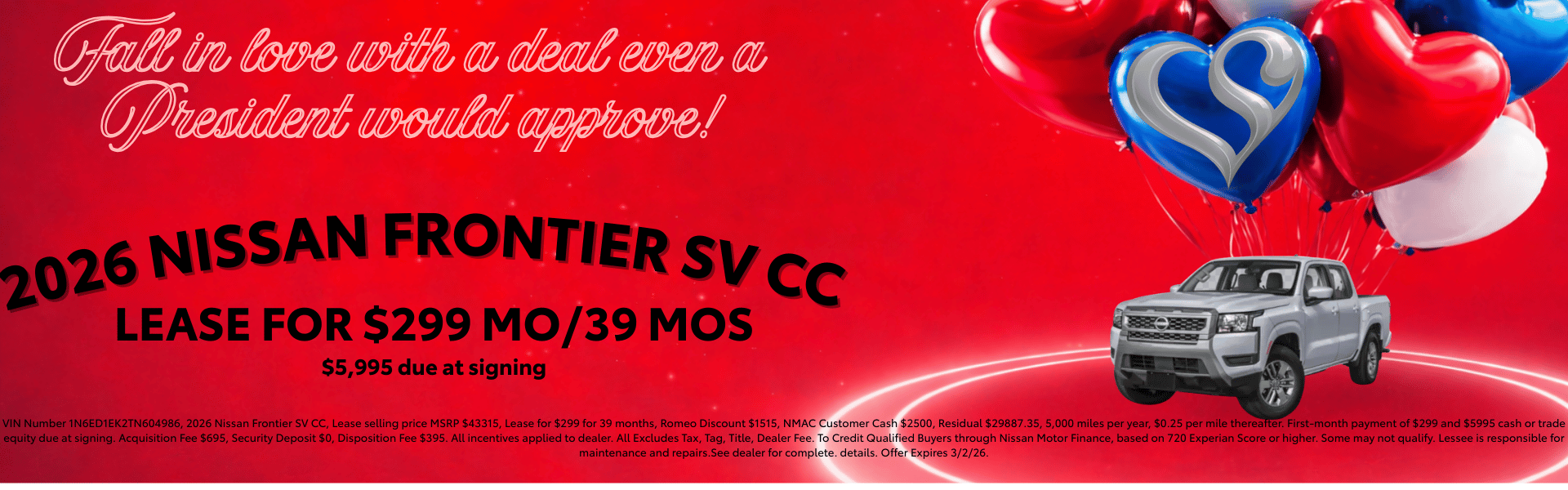 2026 Nissan Frontier SV CC