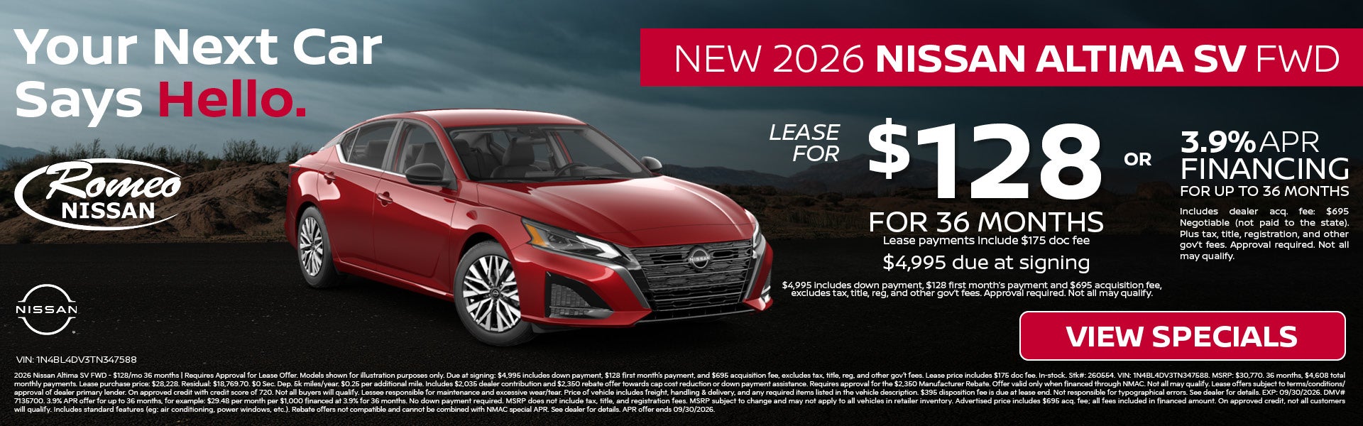 2026 Nissan Altima SV 
