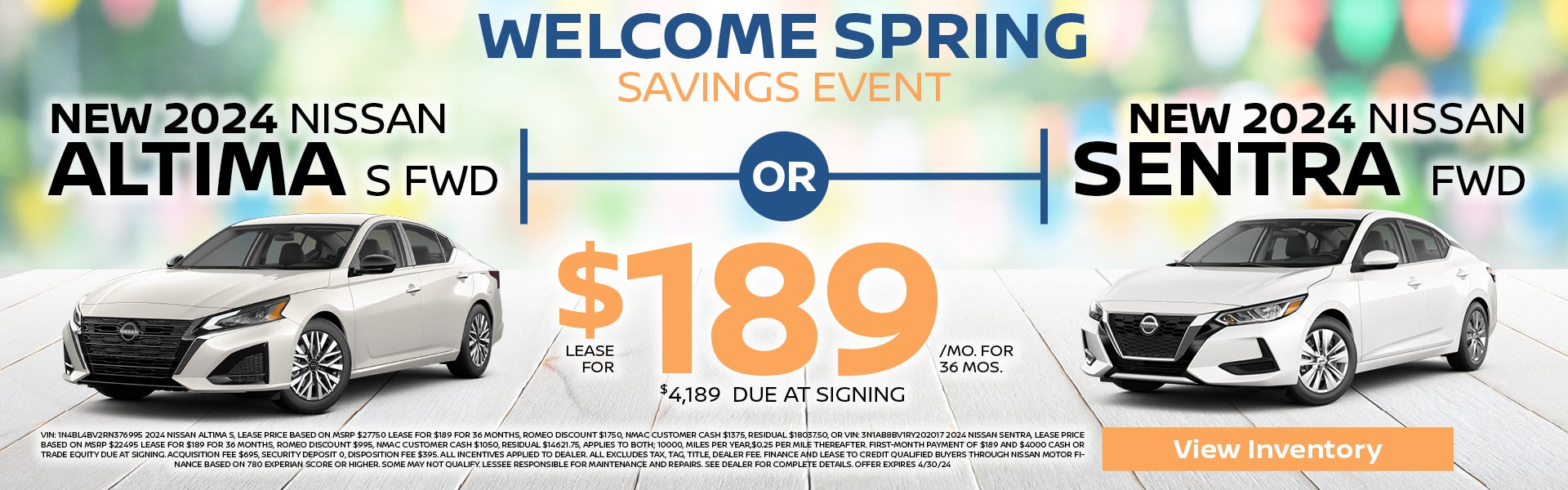 Welcome Spring Savings Event