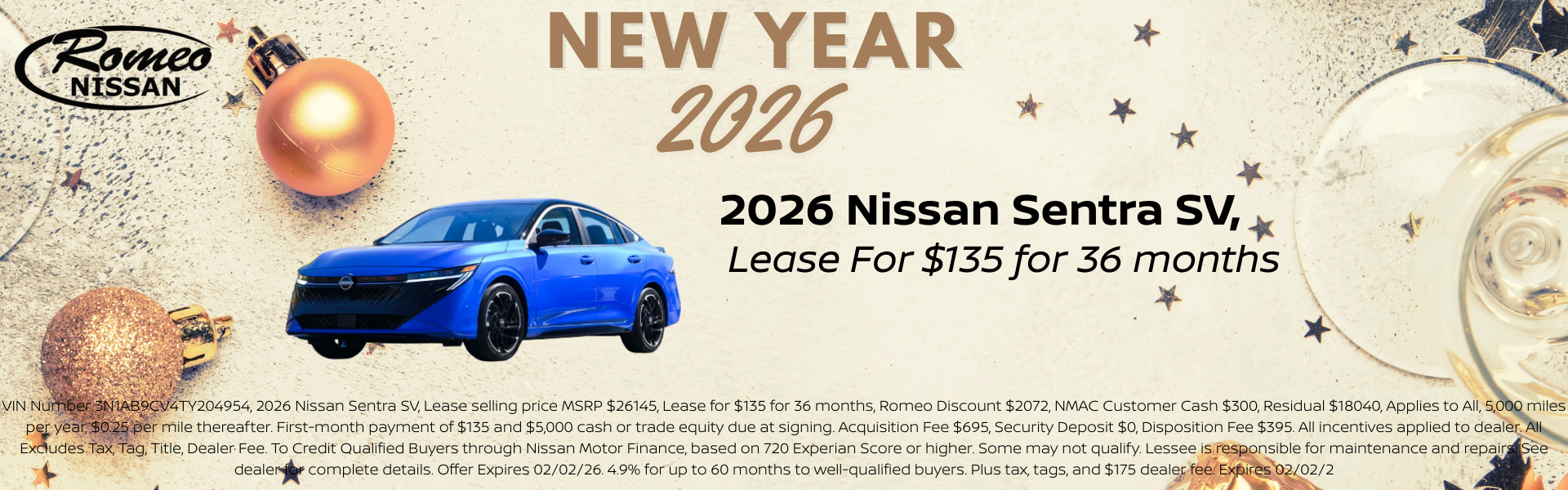 2026 NISSAN SENTRA SV